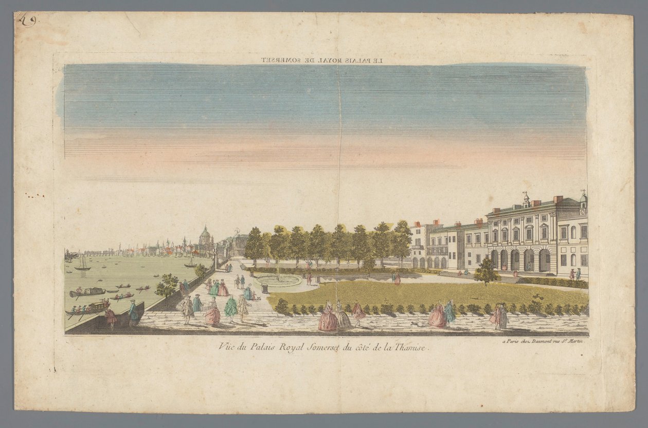 View of Somerset House from the Bank of the Thames with London in the Background by Daumont