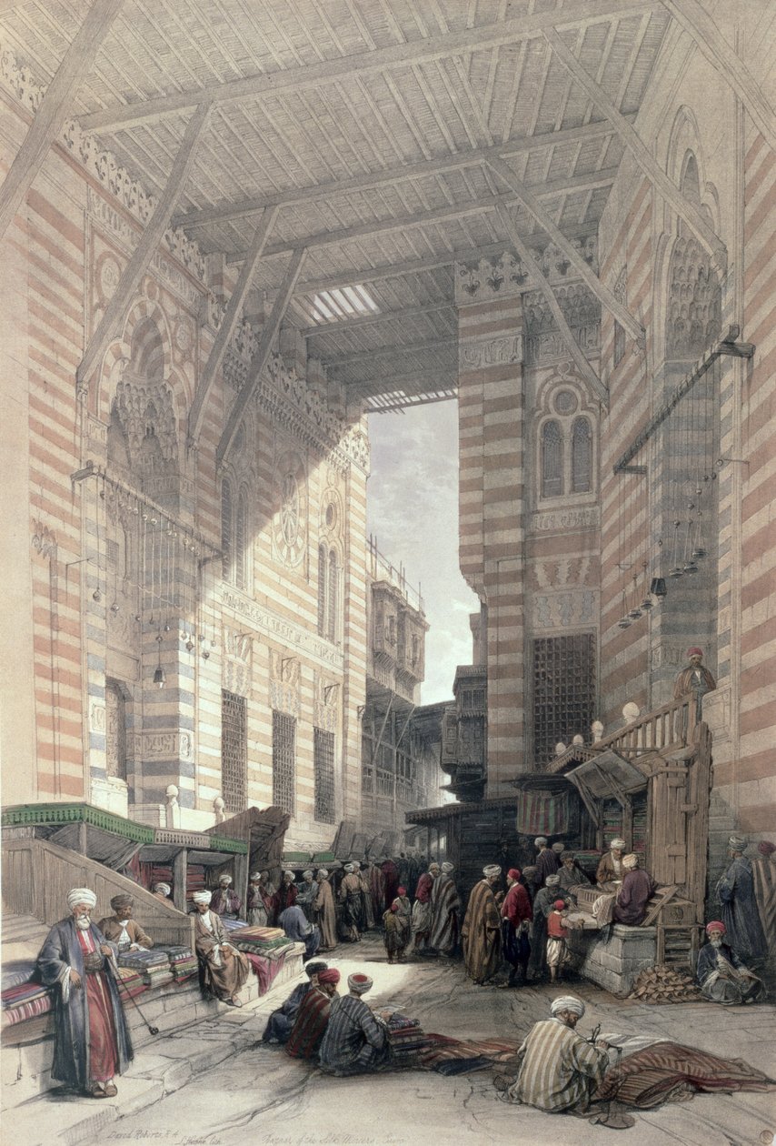 Bazaar of the Silk Merchants, Cairo, from Egypt and Nubia, Vol.3 by David Roberts