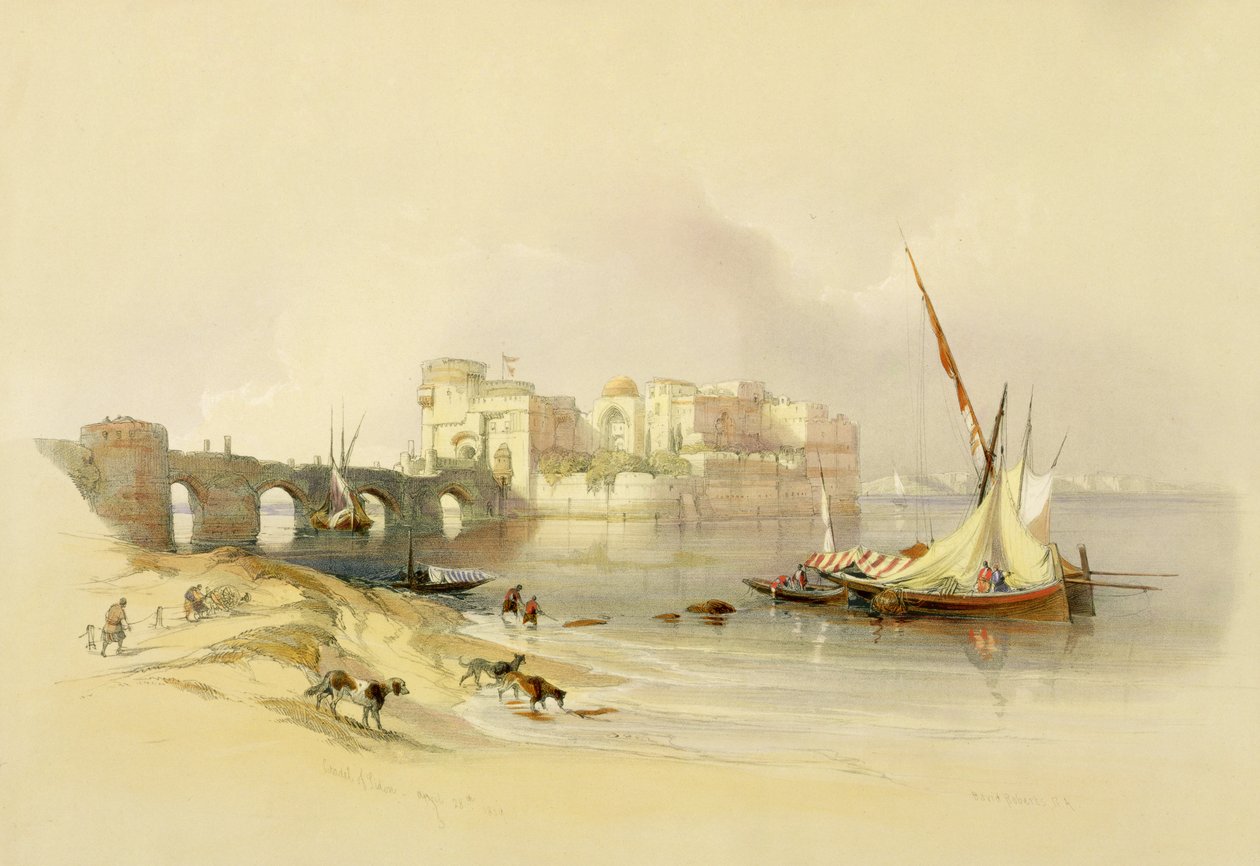 Citadel of Sidon, April 28th 1839, plate 76 from Volume II of 
