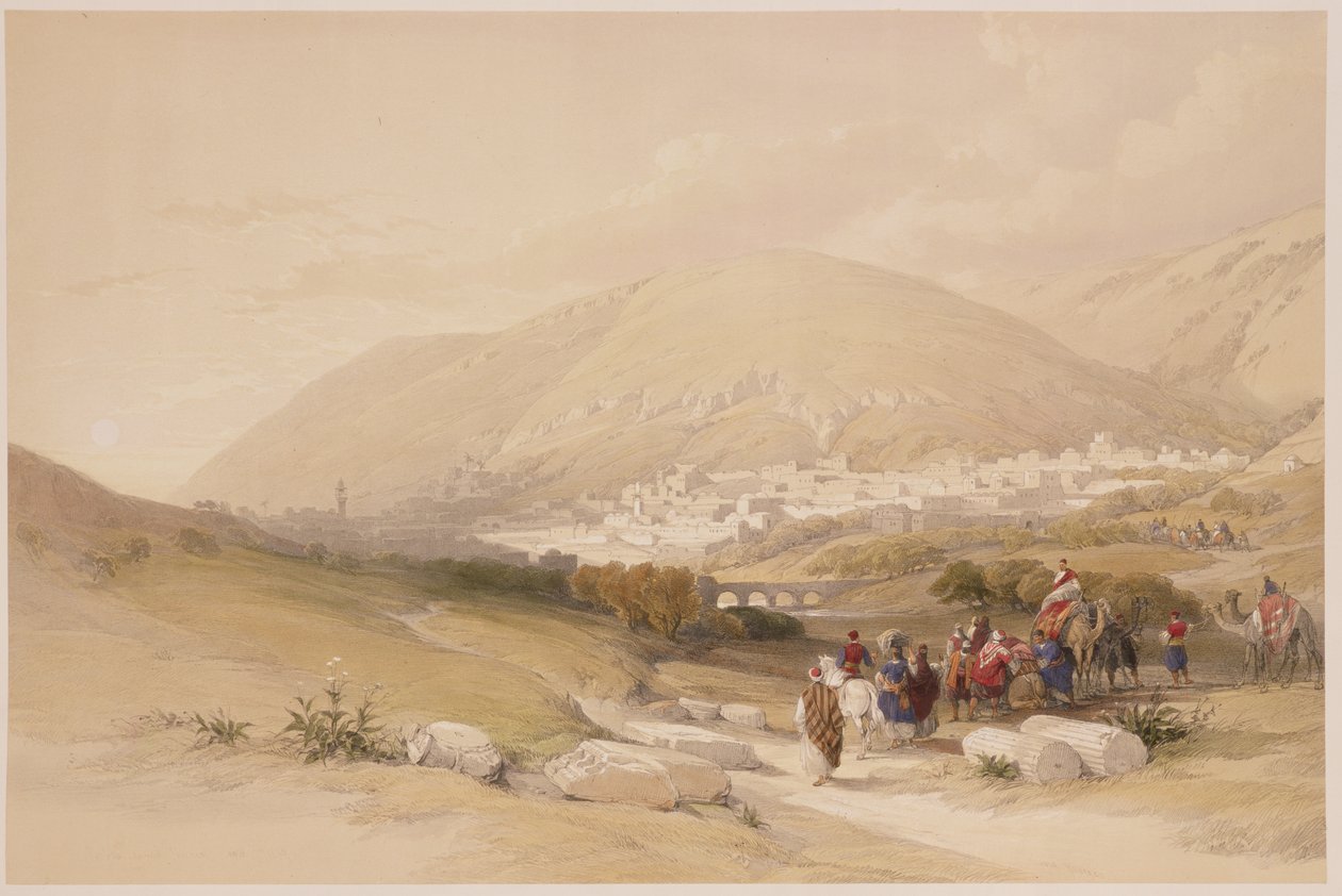 Nablous, Ancient Shechem, April 17th 1839, Plate 42 from Volume I of 