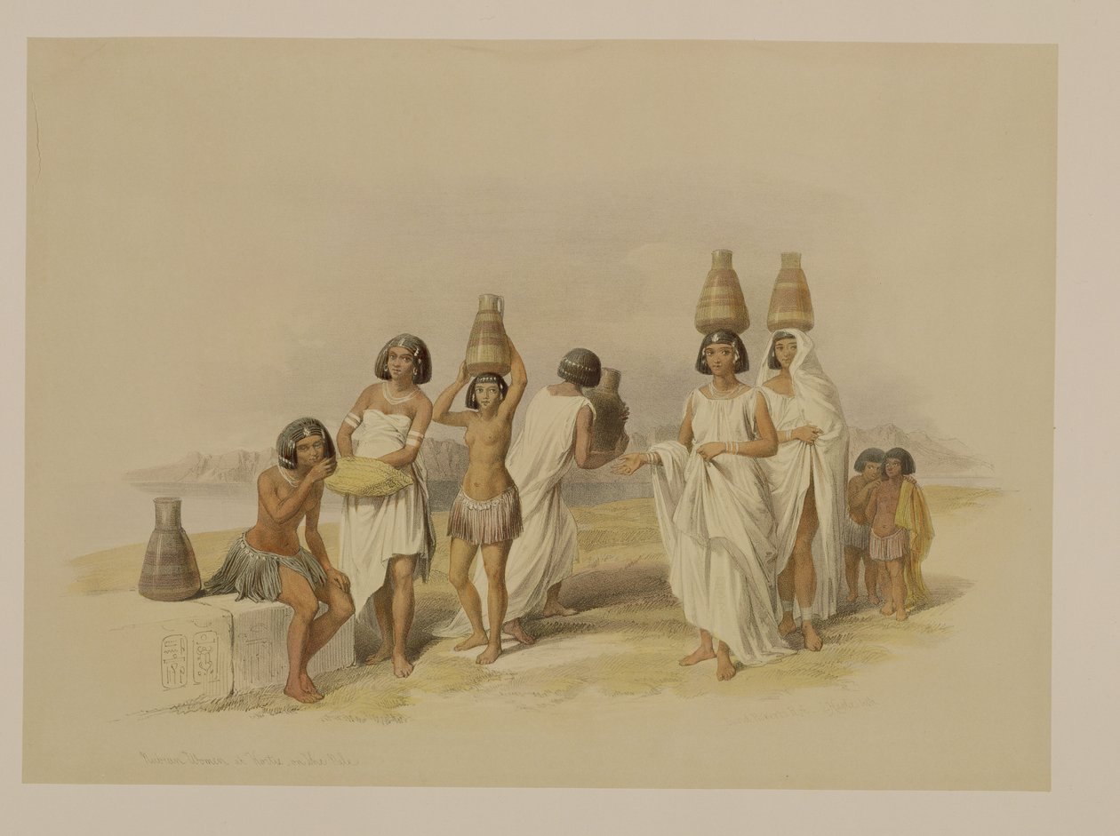 Nubian Women at Kortie on the Nile, from Egypt and Nubia, Vol.1 by David Roberts