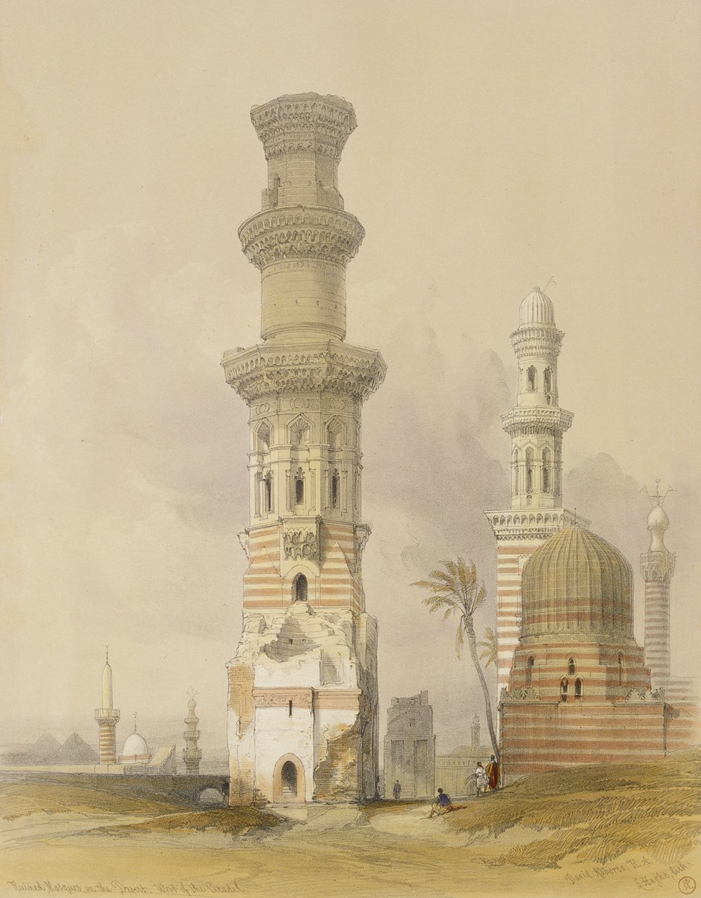 Ruined Mosques in the Desert, west of the Citadel, Cairo, from Egypt ...