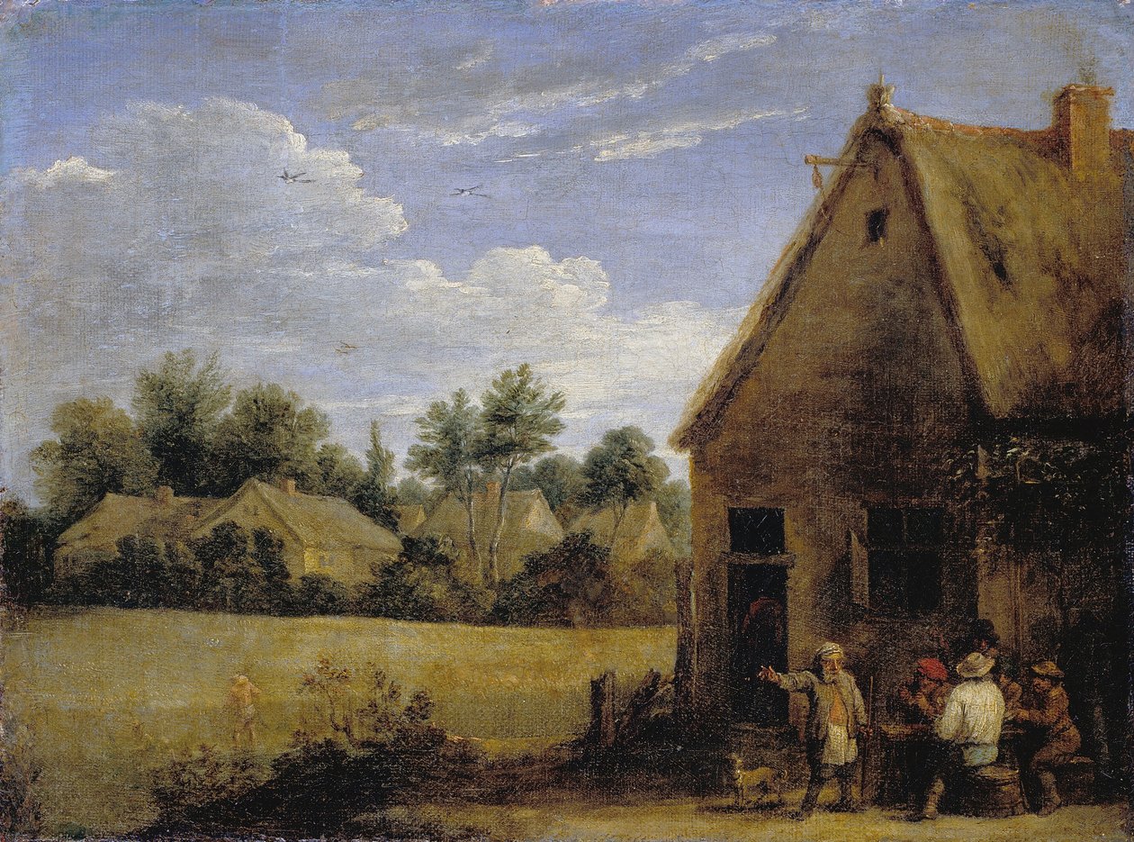 Cottage with Peasants playing Cards by David Teniers the Younger