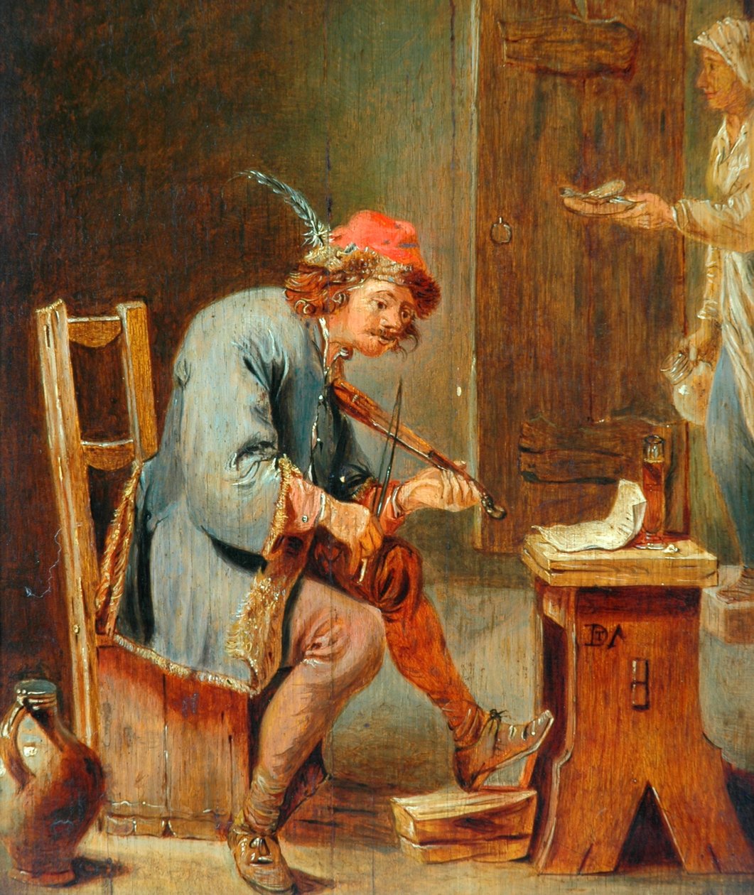 Man Playing a Fiddle by David Teniers the Younger