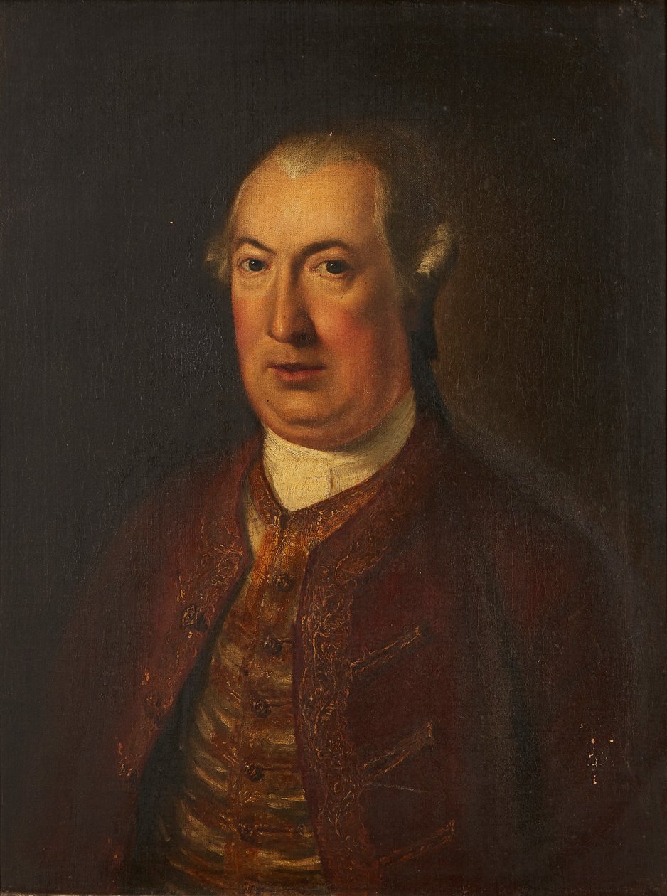 Half Length Portrait of a Gentleman in an Embroidered Jacket and Waistcoat by David (follower of) Martin
