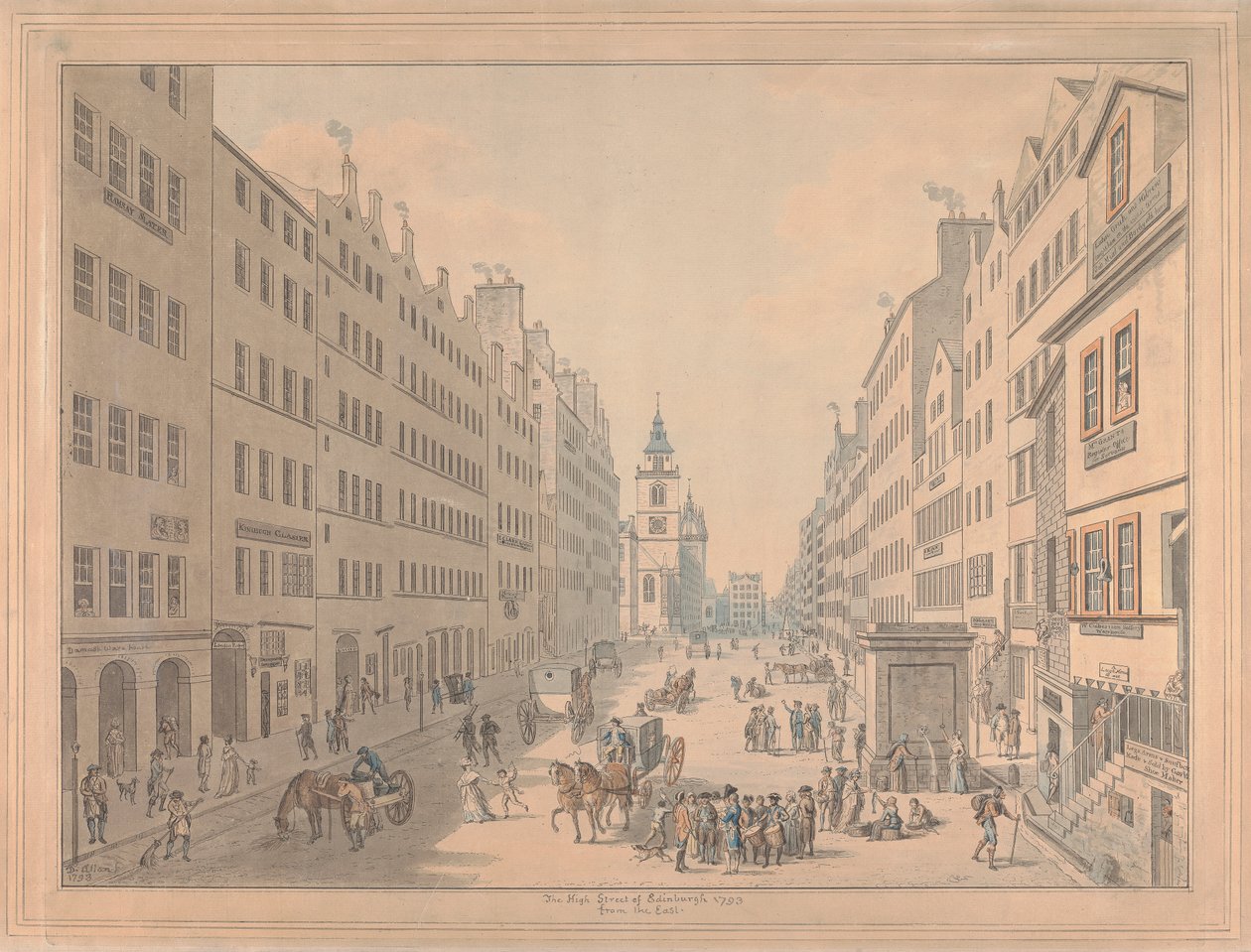 The High Street of Edinburgh from the East by David Allan