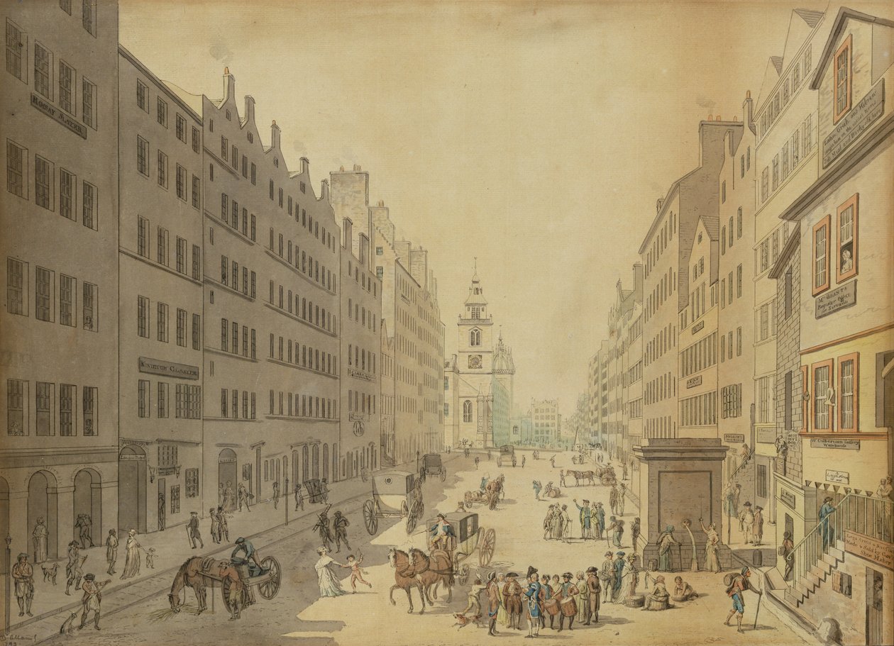View of the High Street of Edinburgh from the East, 1793 by David Allan