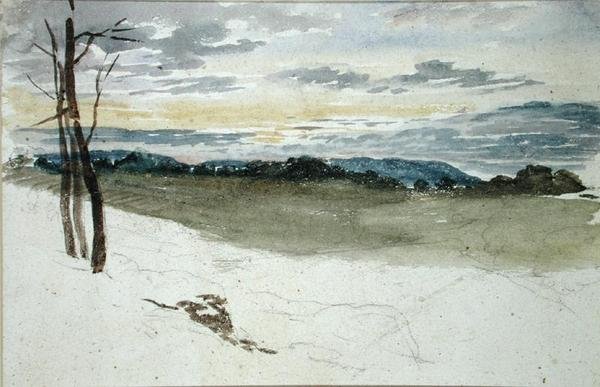 A Woodland Landscape at Sunset by David Cox