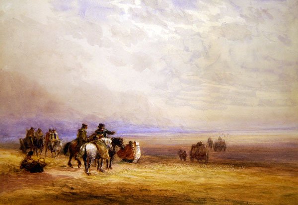 Preparing to cross Lancaster Sands by David Cox