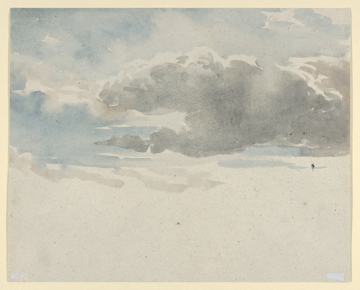 Study of Clouds (recto). Study of an Elder Bush by a Fence (verso) by David Cox