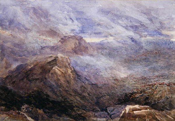 Welsh Sketch - Burning Bracken by David Cox