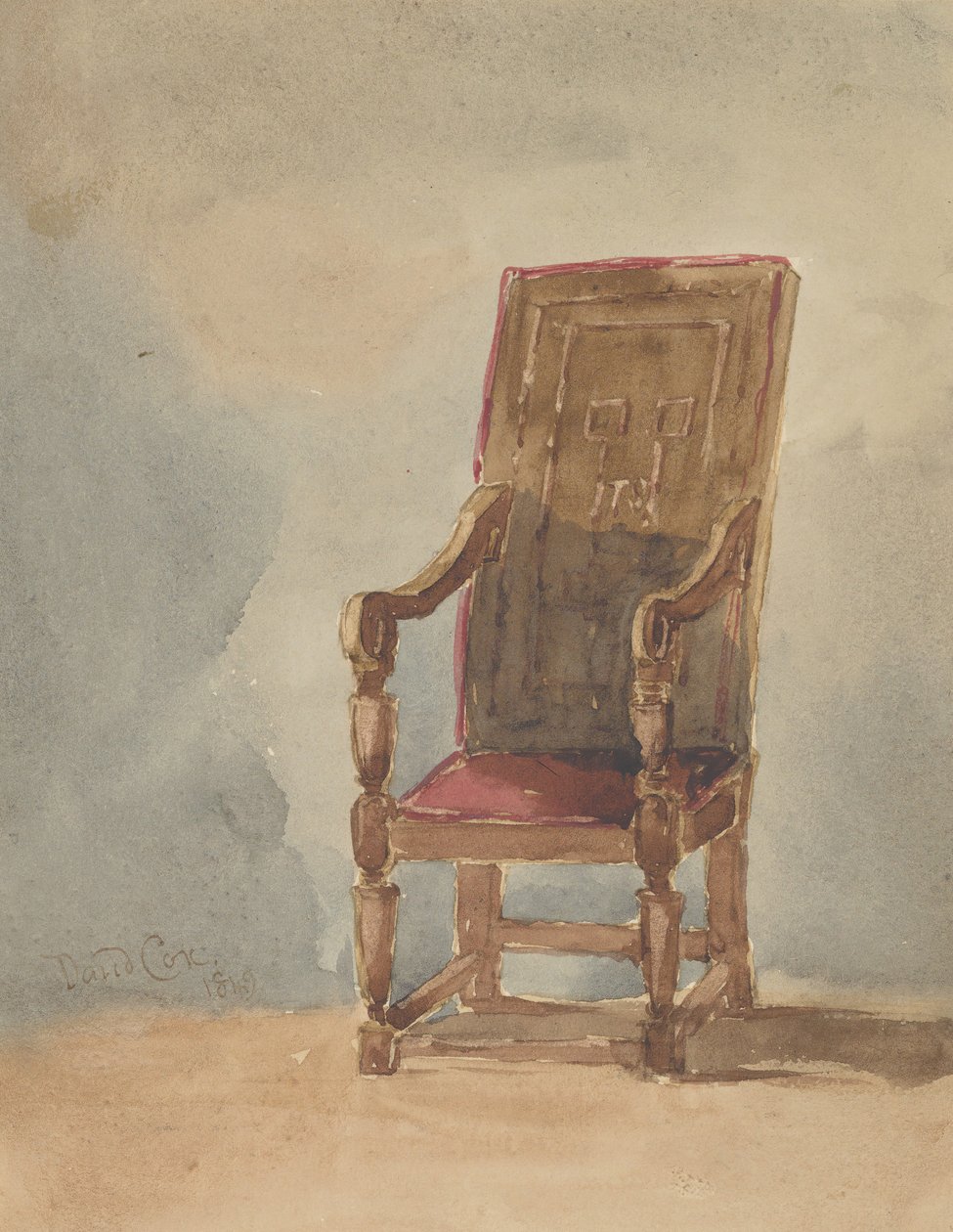 Study of an Antique Armchair by David Cox the elder