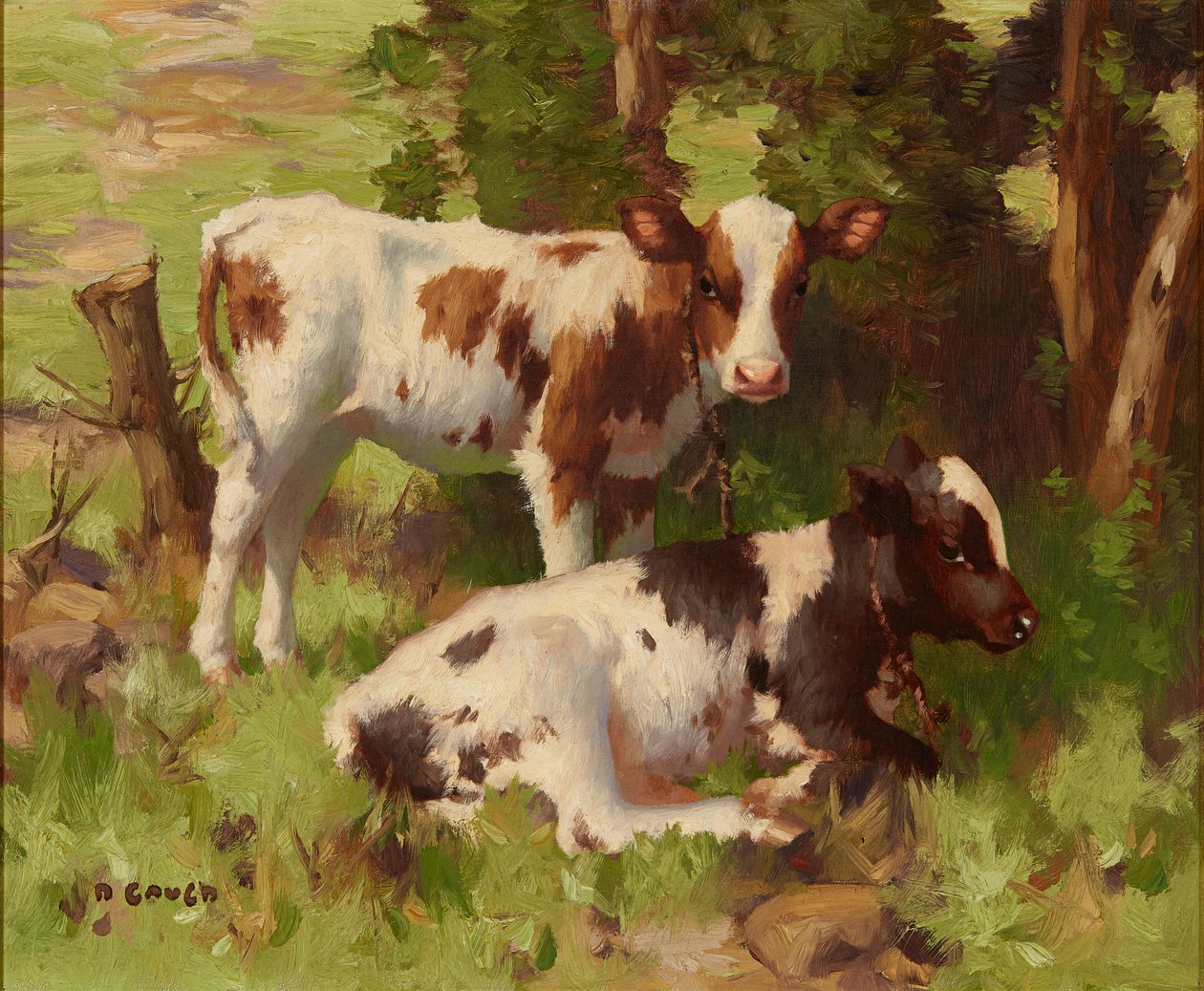 Calves In a Summer Landscape by David Gauld