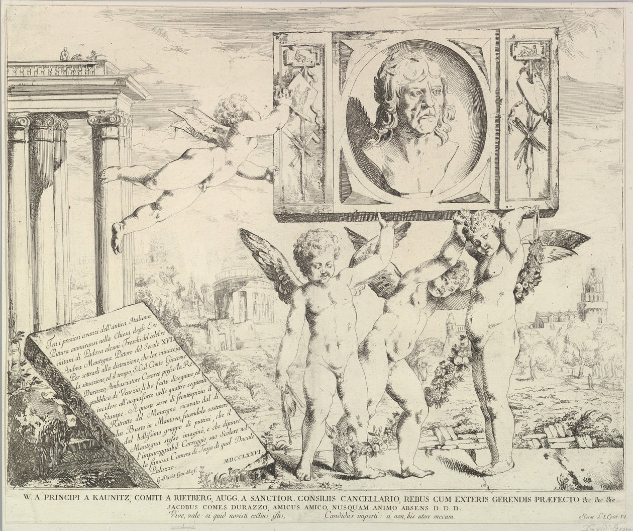 Title Page: Homage to Mantegna, from The Story of Saints James and Christopher in the Ere by David Giovanni