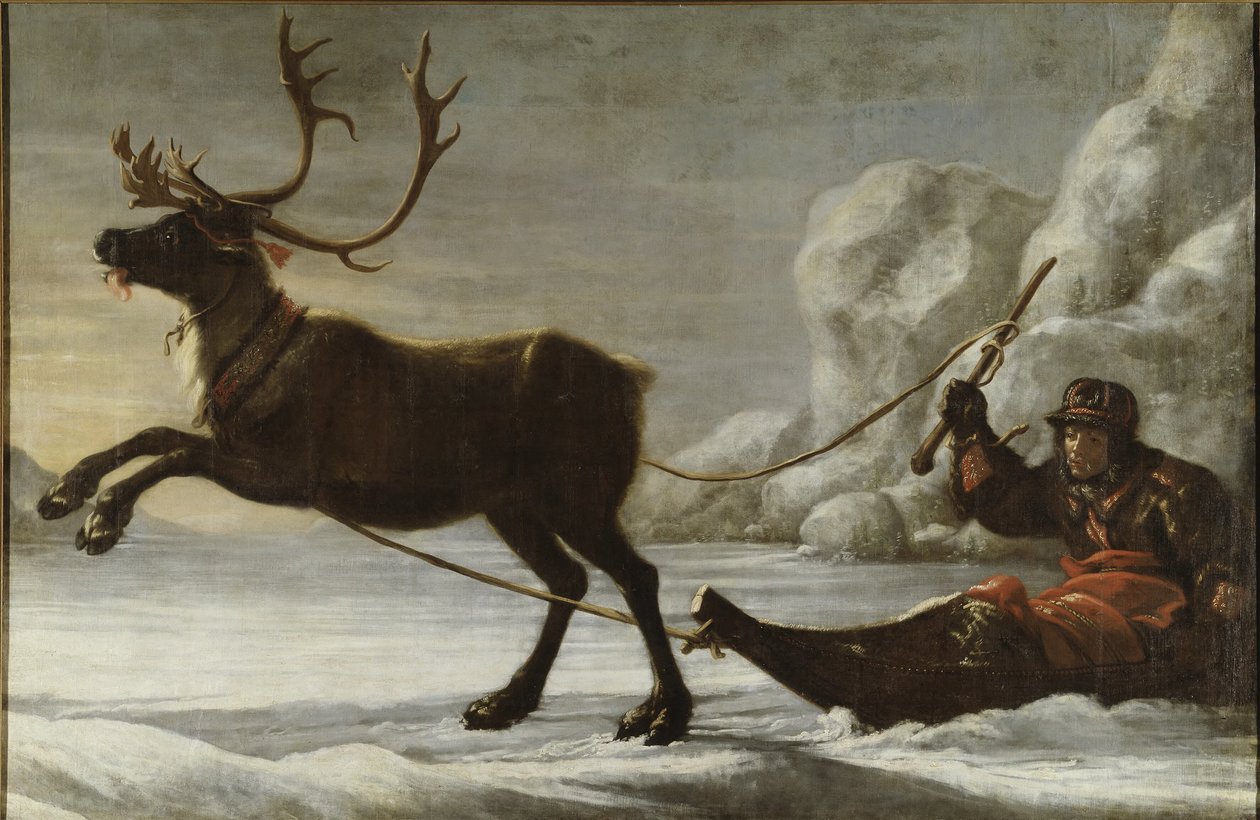 Reindeer with a Sledge by David Klöcker Ehrenstrahl