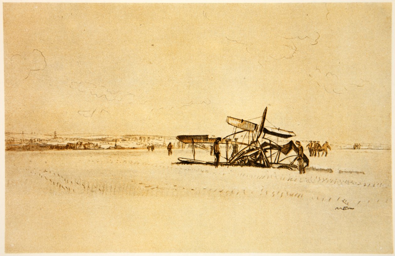 A Wrecked Aeroplane Near Albert, Illustration from 