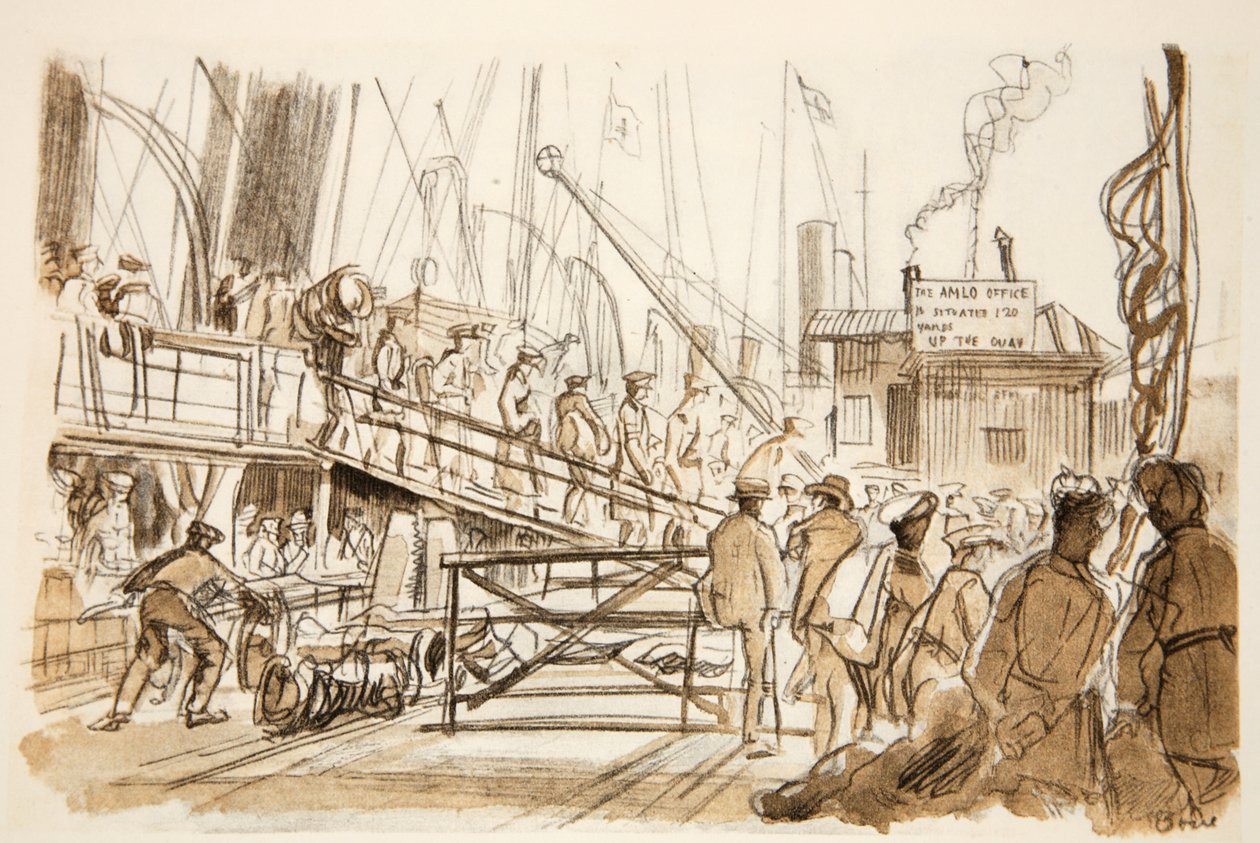 Disembarking, illustration from 