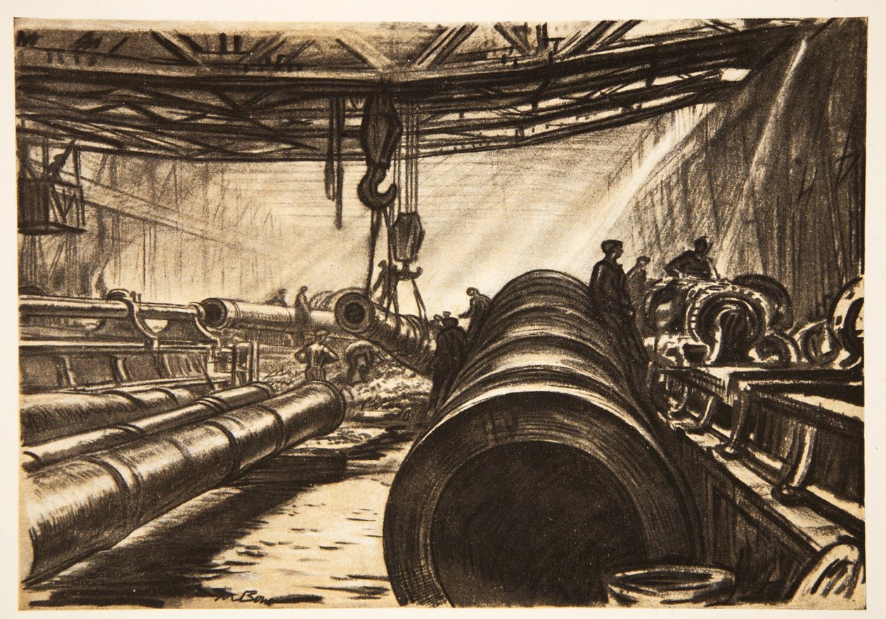 Moving heavy gun tubes, illustration from 