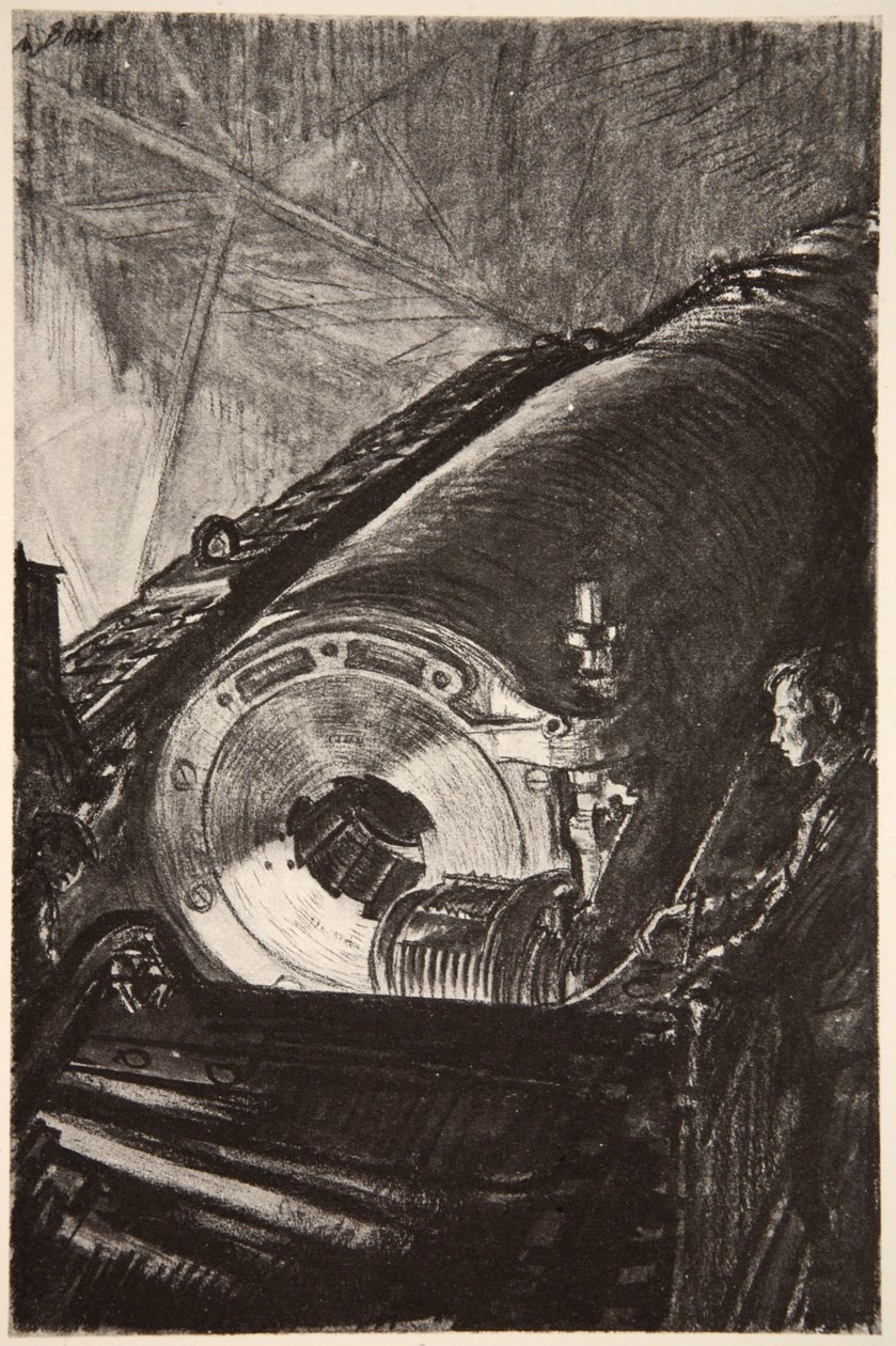 Night work on the breech of a great gun, illustration from 