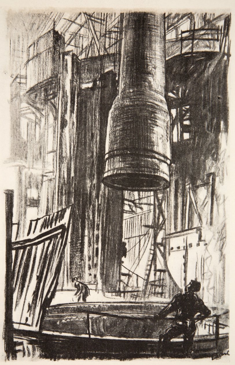 The Gun Pit: A Gun Jacket Entering the Oil Tank, Illustration from 