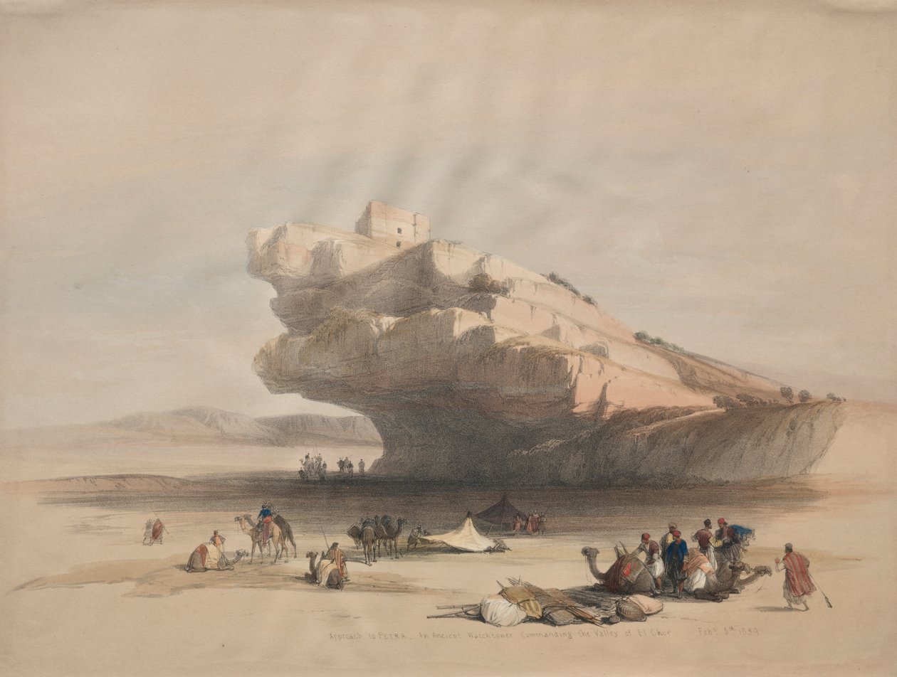 Approach to Petra, an Ancient Watch Tower Commanding the Valley of El Chor by David Roberts
