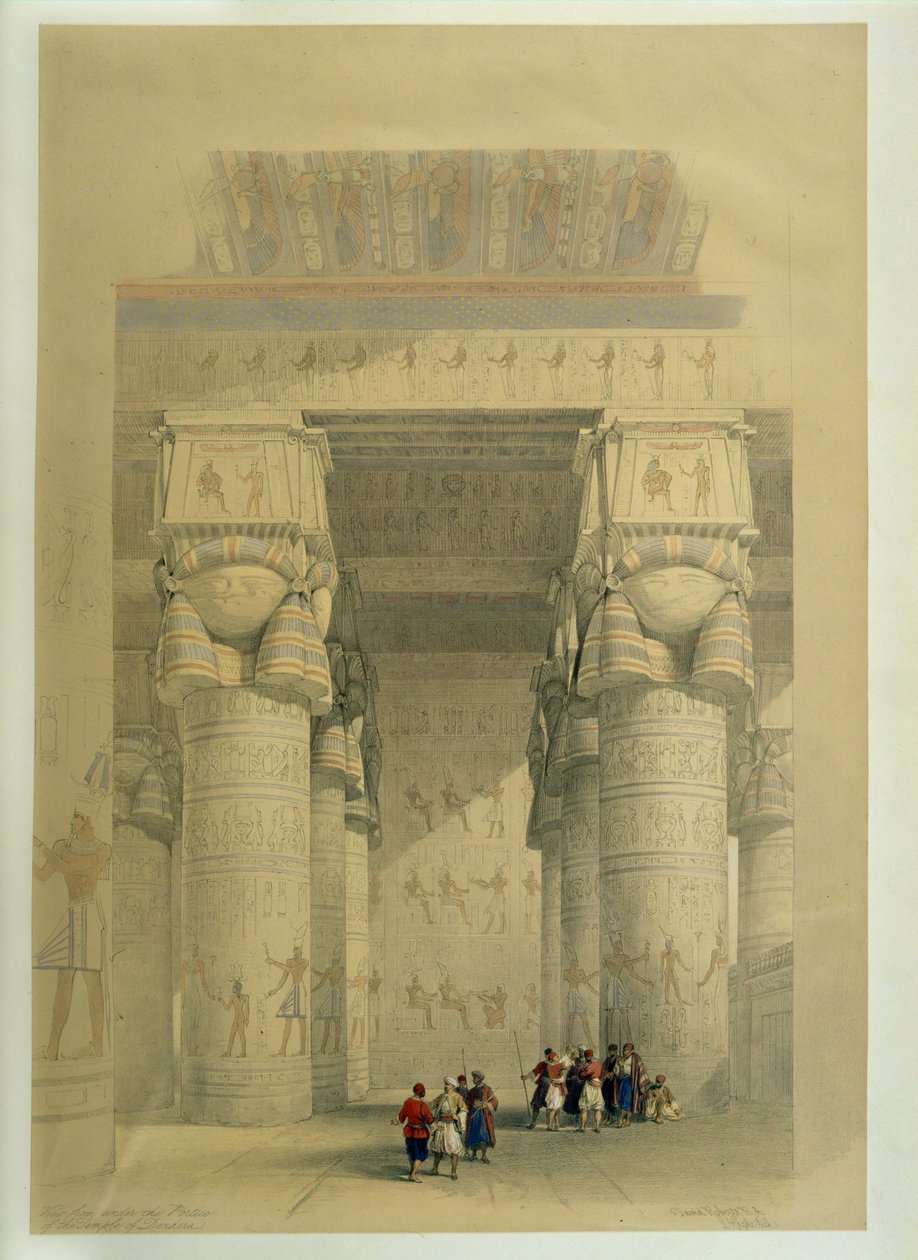 Below the Portico of the Temple at Dendera by David Roberts