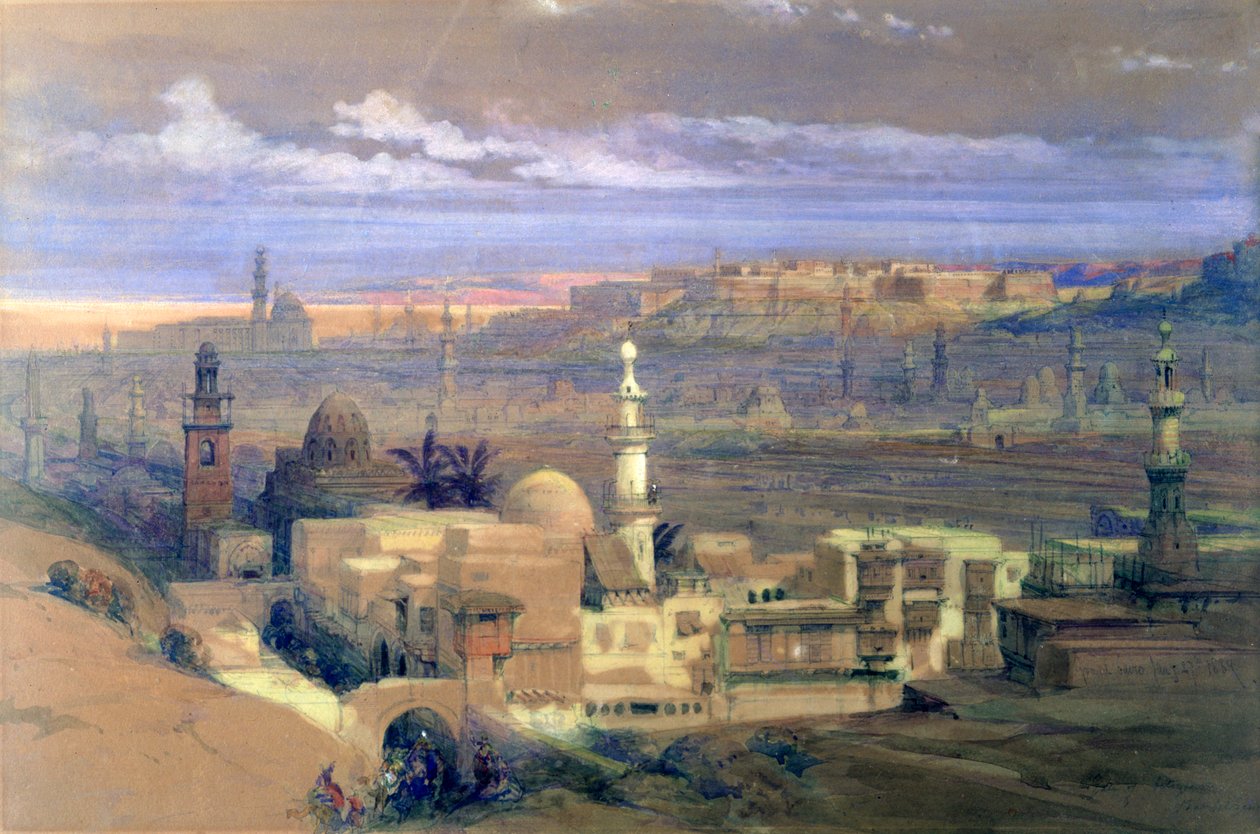 Cairo from the Gate of Citizenib, looking towards the Desert of Suez, 19th century by David Roberts