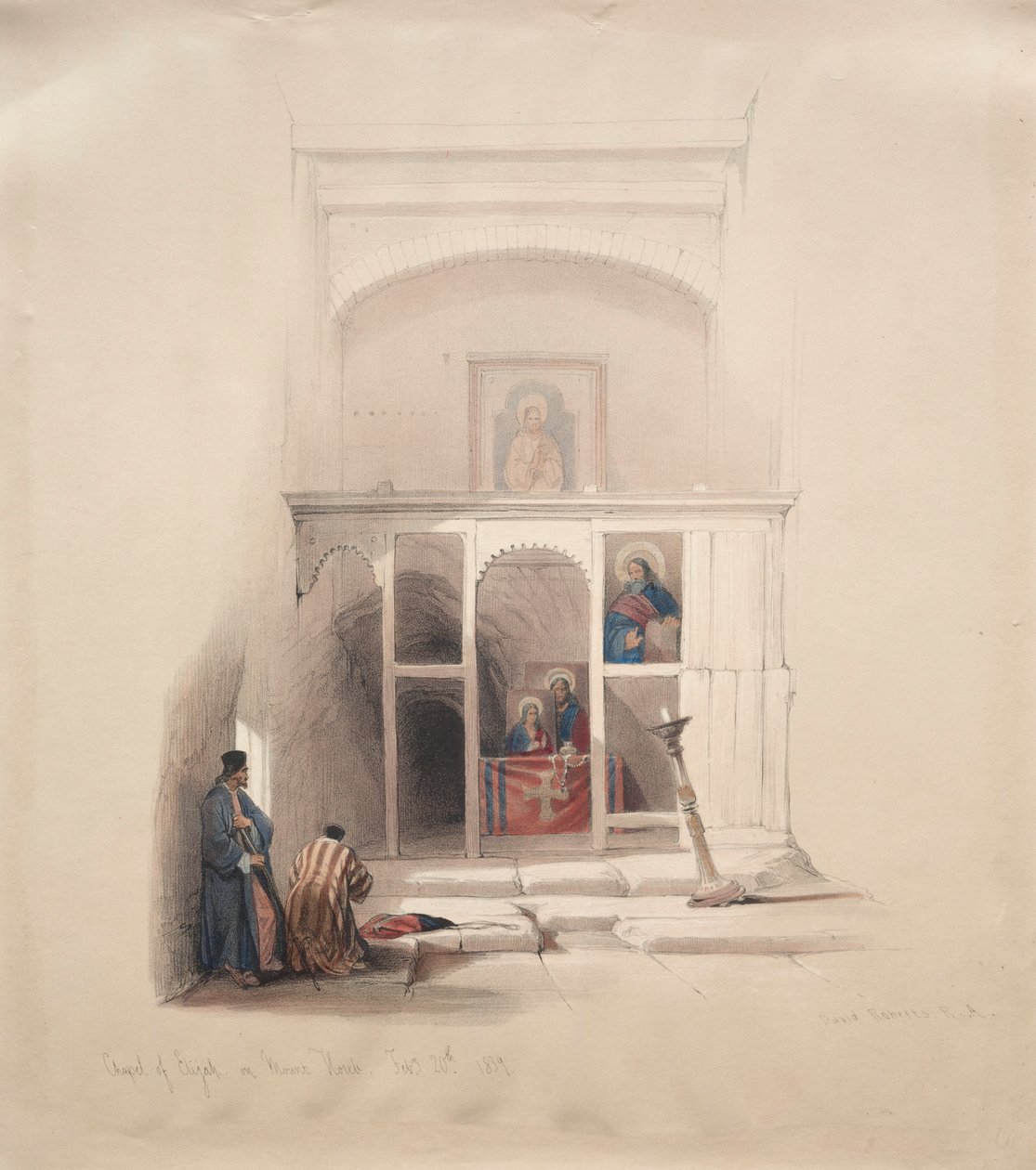 Chapel of Elijah on Mount Horeb by David Roberts