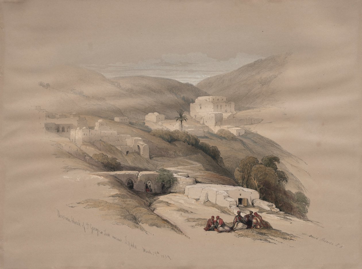 Christian Church of St. George at Ludd, Ancient Lydda by David Roberts