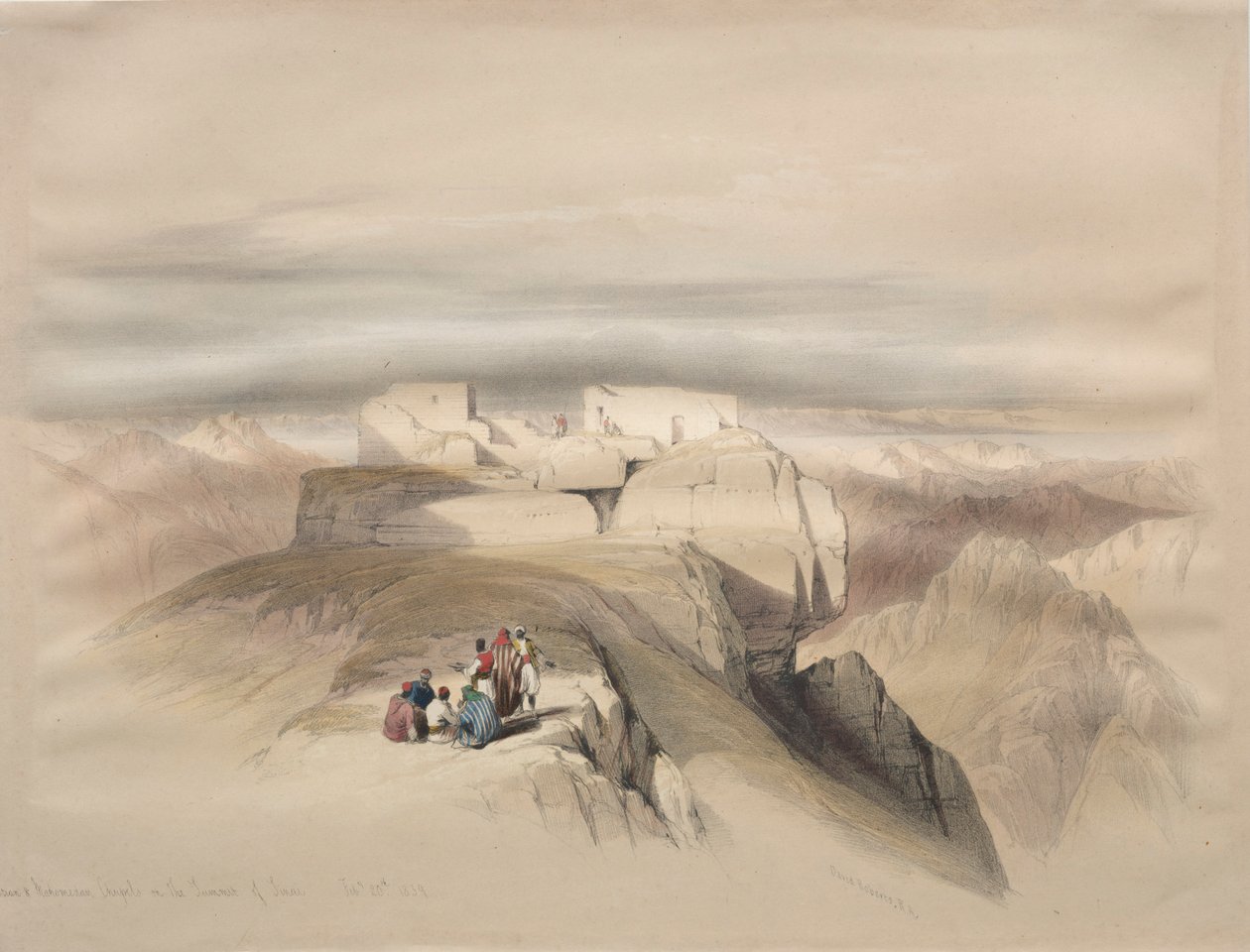 Christian and Mahomedan Chapels on the Summit of Sinai by David Roberts