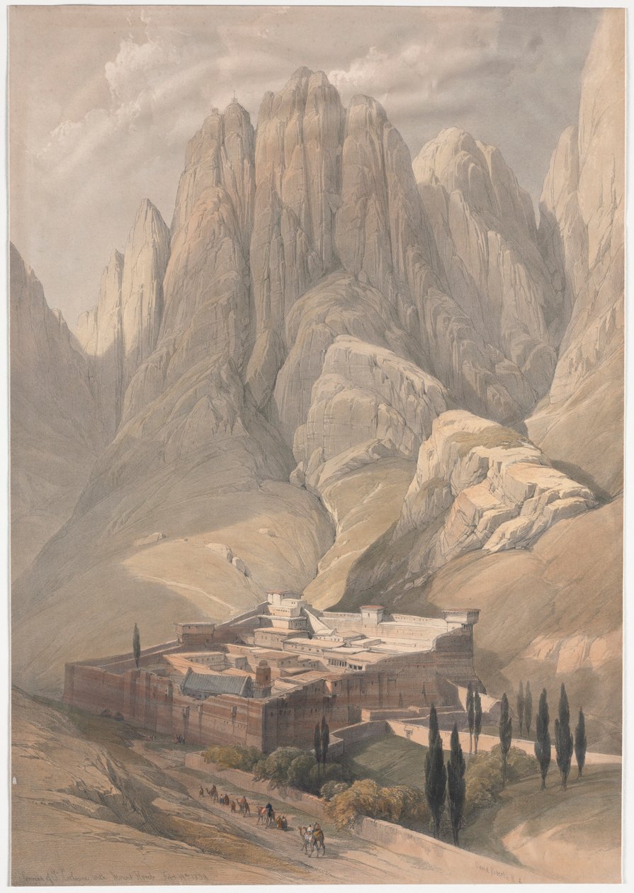 Convent of St. Catherine with Mount Horeb by David Roberts