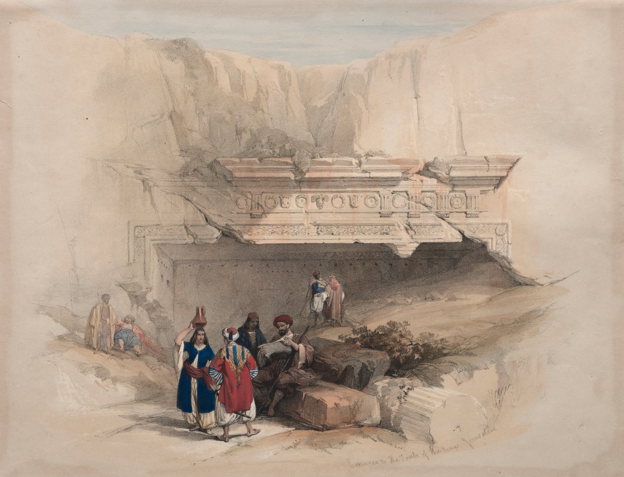 Entrance to the Tombs of the Kings, Jerusalem by David Roberts
