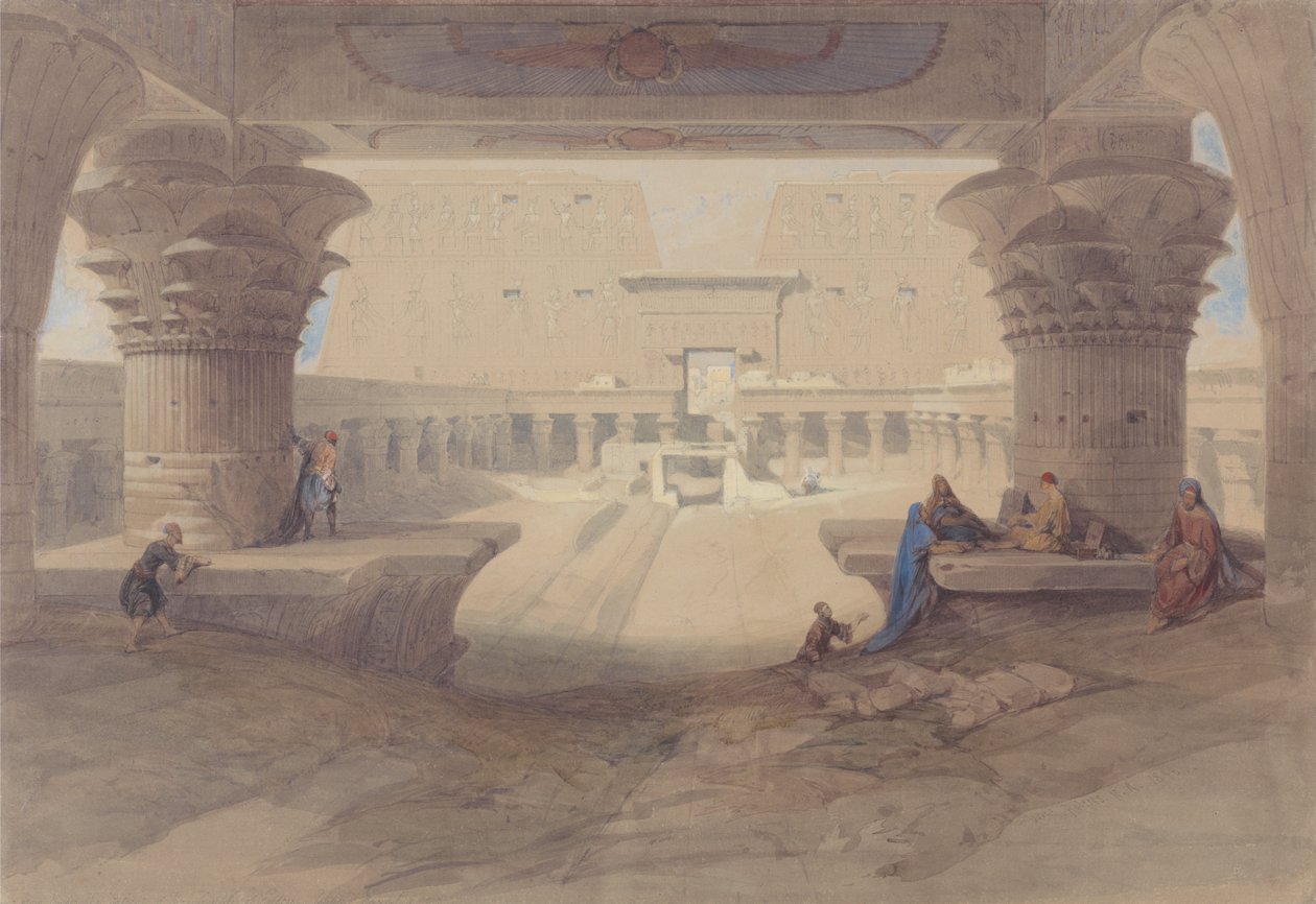 From under the Portico of the Temple of Edfu, Upper Egypt by David Roberts