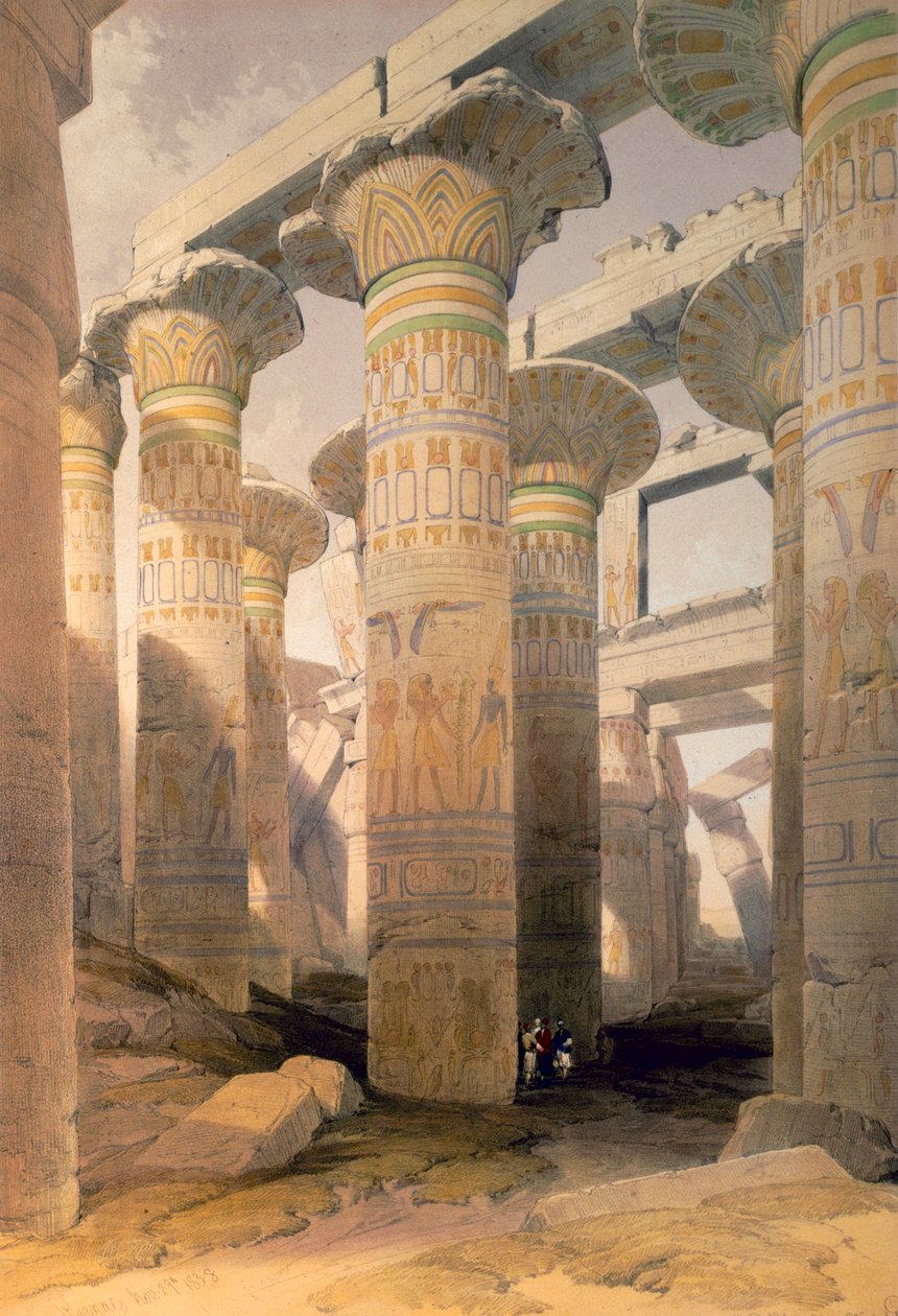 Hall of Columns, Karnak, Egypt by David Roberts
