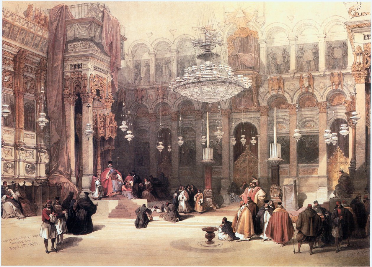 In the Holy Land: Jerusalem, Church of the Holy Sepulchre, the Greek-Orthodox Chapel by David Roberts
