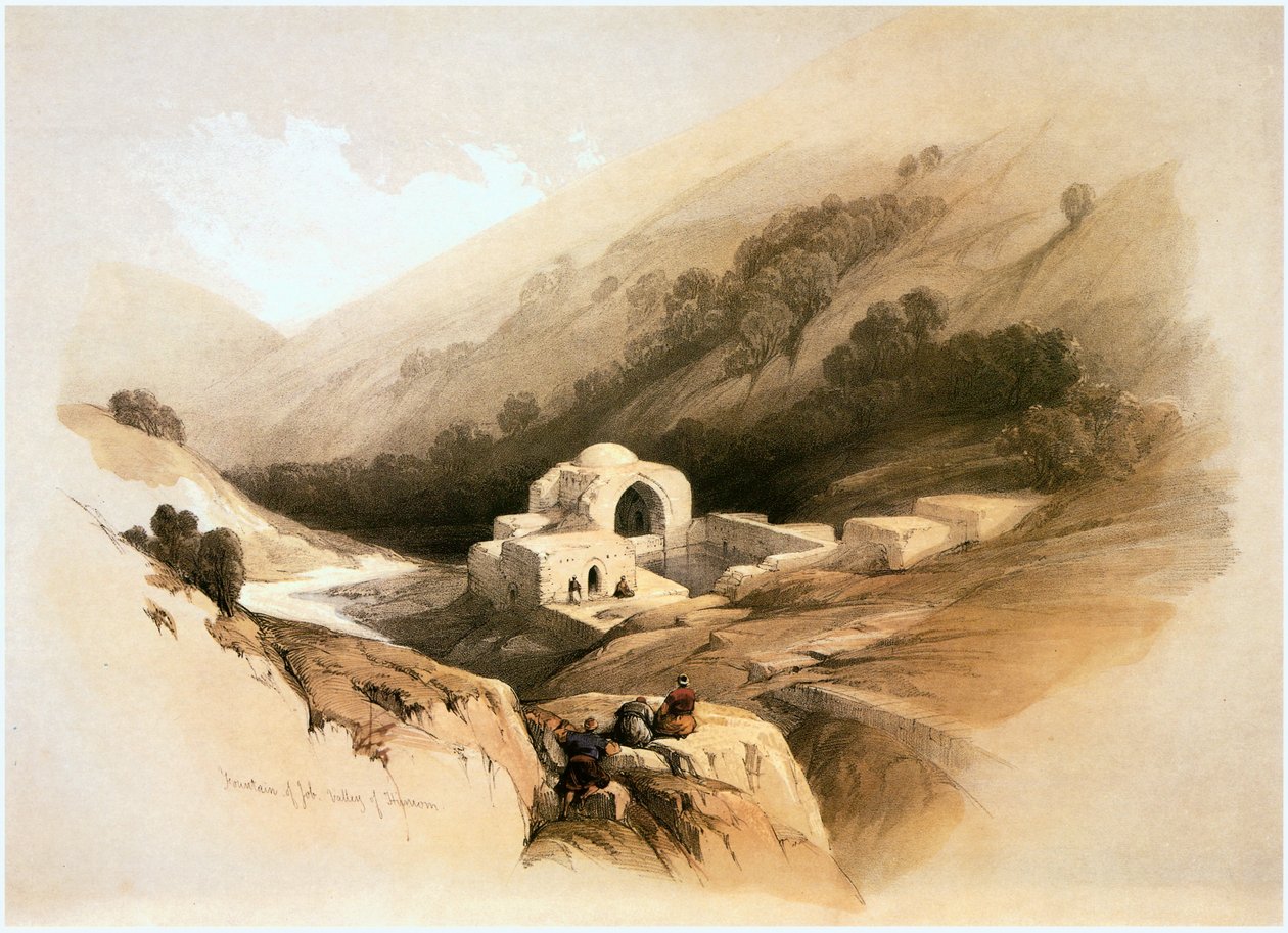 In the Holy Land: Jerusalem, Hynom Valley, Fountain of Job by David Roberts