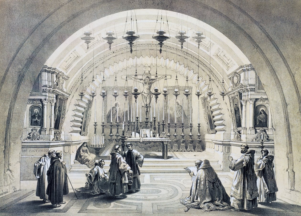 Interior of Church of Holy Sepulchre, Jerusalem by David Roberts