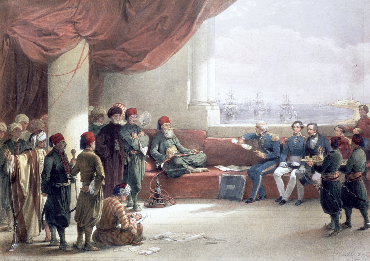 Interview with the Viceroy of Egypt at his palace, Alexandria, Egypt, May 12th 1839, 19th century by David Roberts