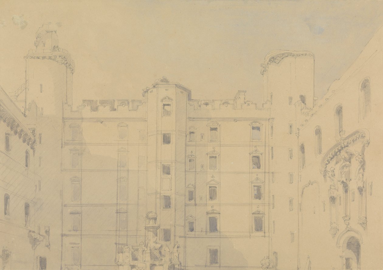 Linlithgow Palace Courtyard, West Lothian by David Roberts