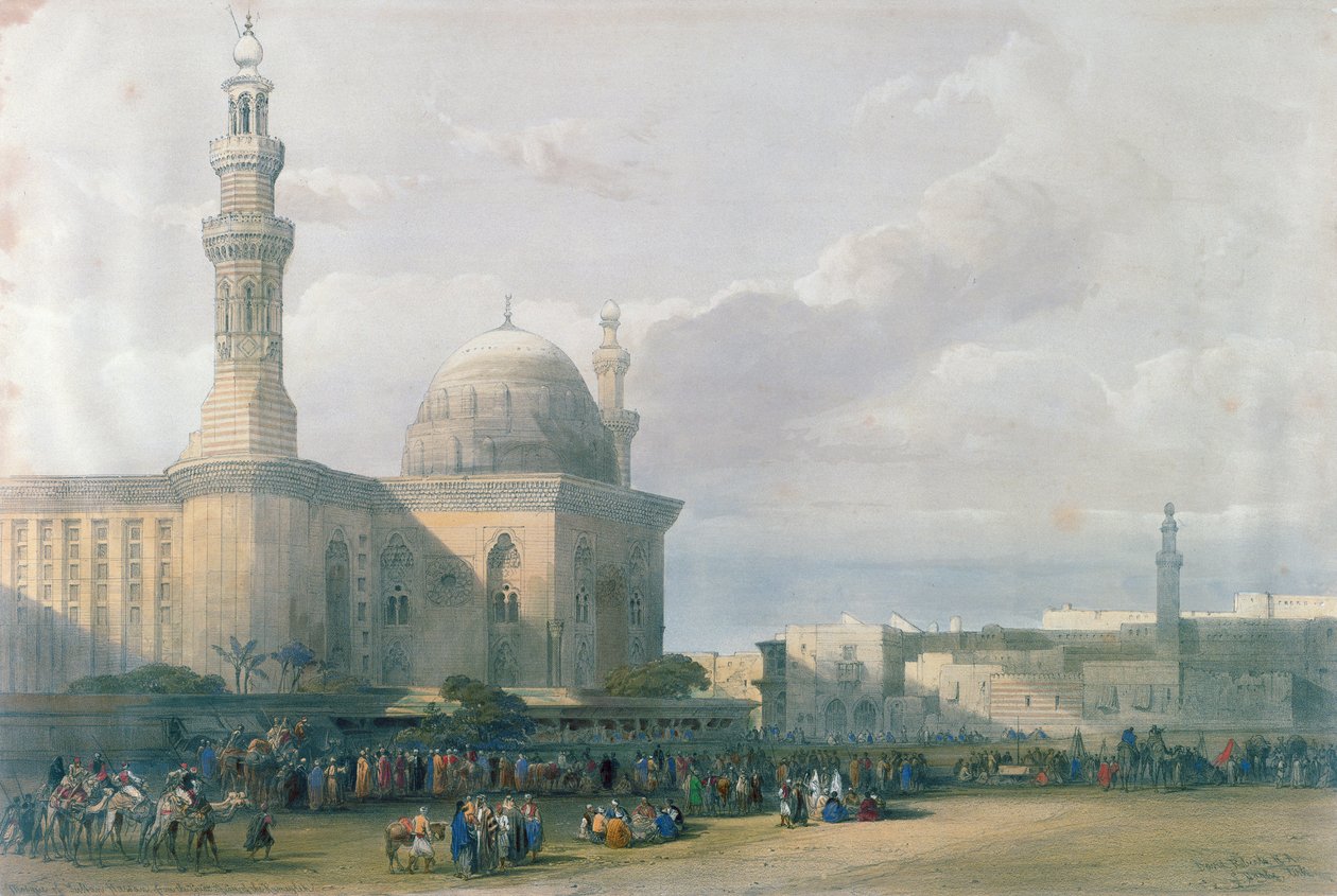 Mosque of the Sultan Hasan from the Great Square of Rumeyleh, Cairo, from Egypt and Nubia, Vol.3 by David Roberts