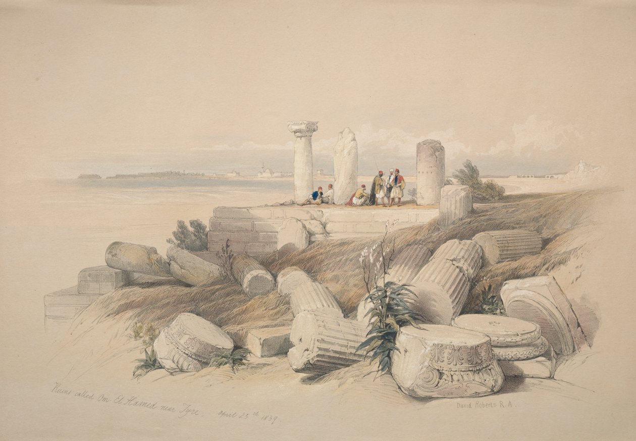 Ruins Called Om El Hamed near Tyre by David Roberts