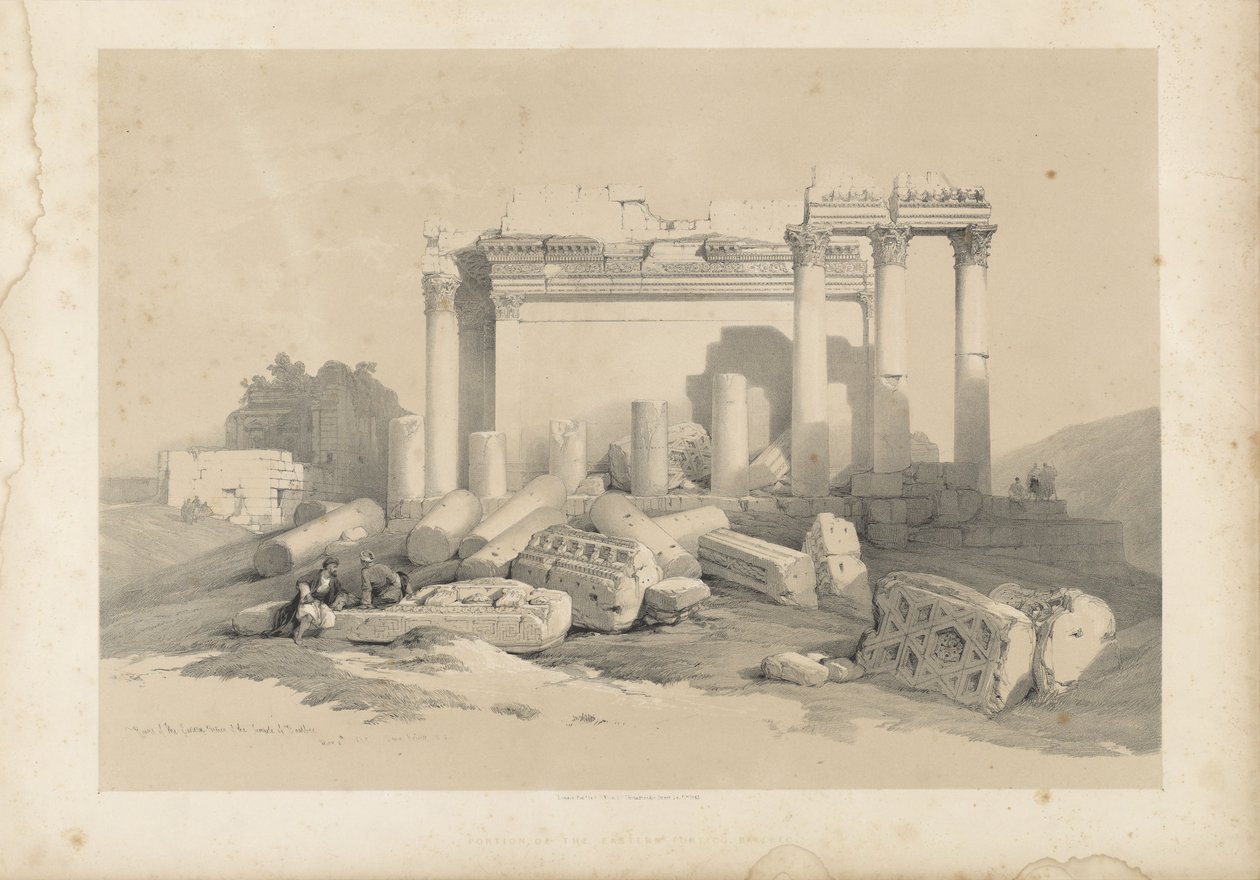 Ruins of the Eastern Portico of the Temple of Baalbek by David Roberts
