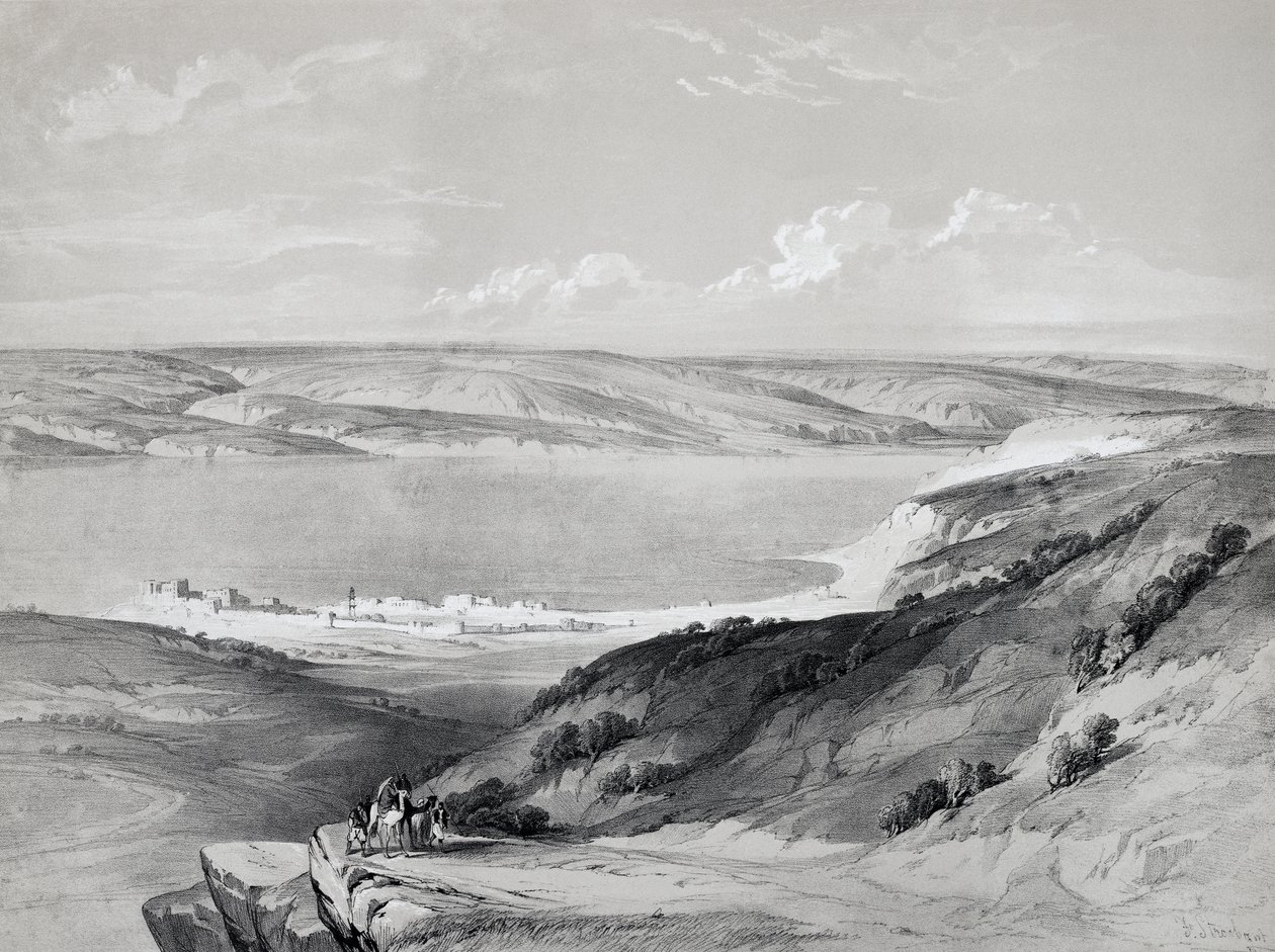 Sea of Galilee, from Voyage to Holy Land by David Roberts