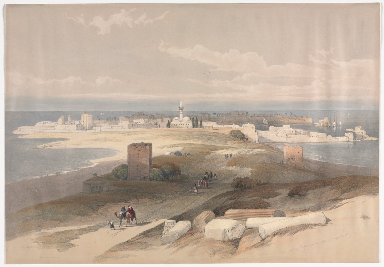 Sur or Tsor, Ancient Tyre from the Isthmus by David Roberts