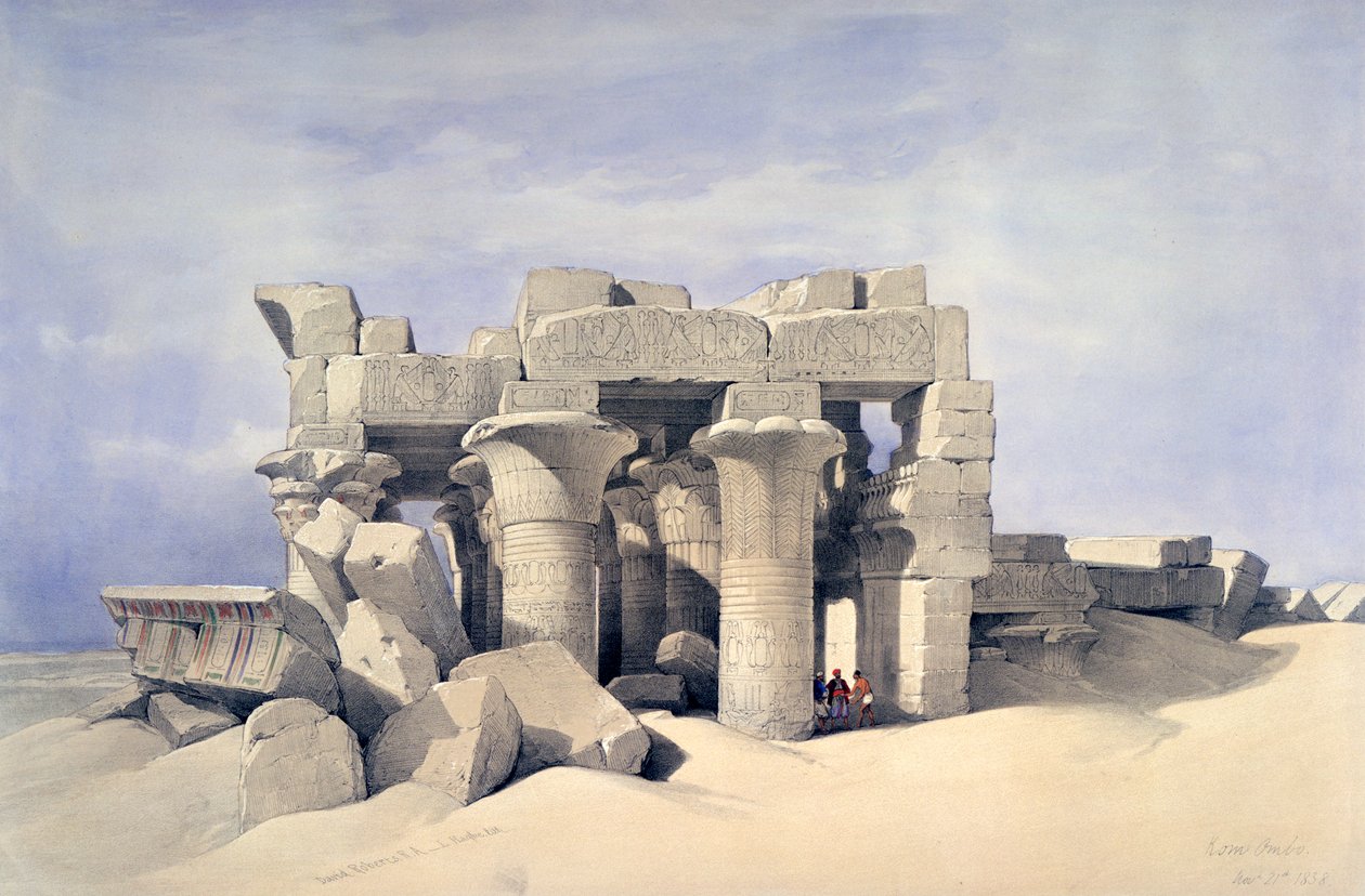 Temple of Sobek and Haroeris at Kom Ombo, 19th century by David Roberts