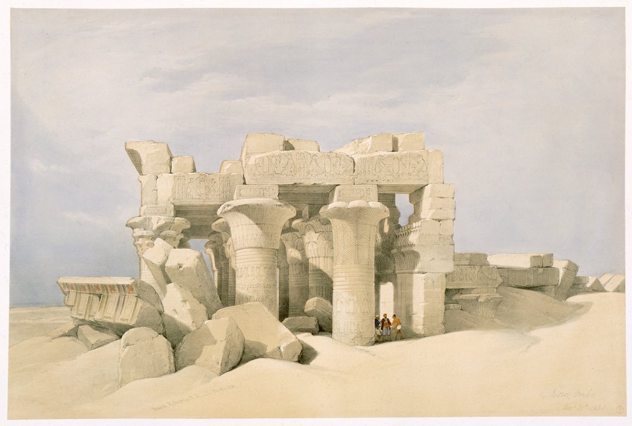 Temple of Sobek and Horus at Kom Ombo, Egypt by David Roberts