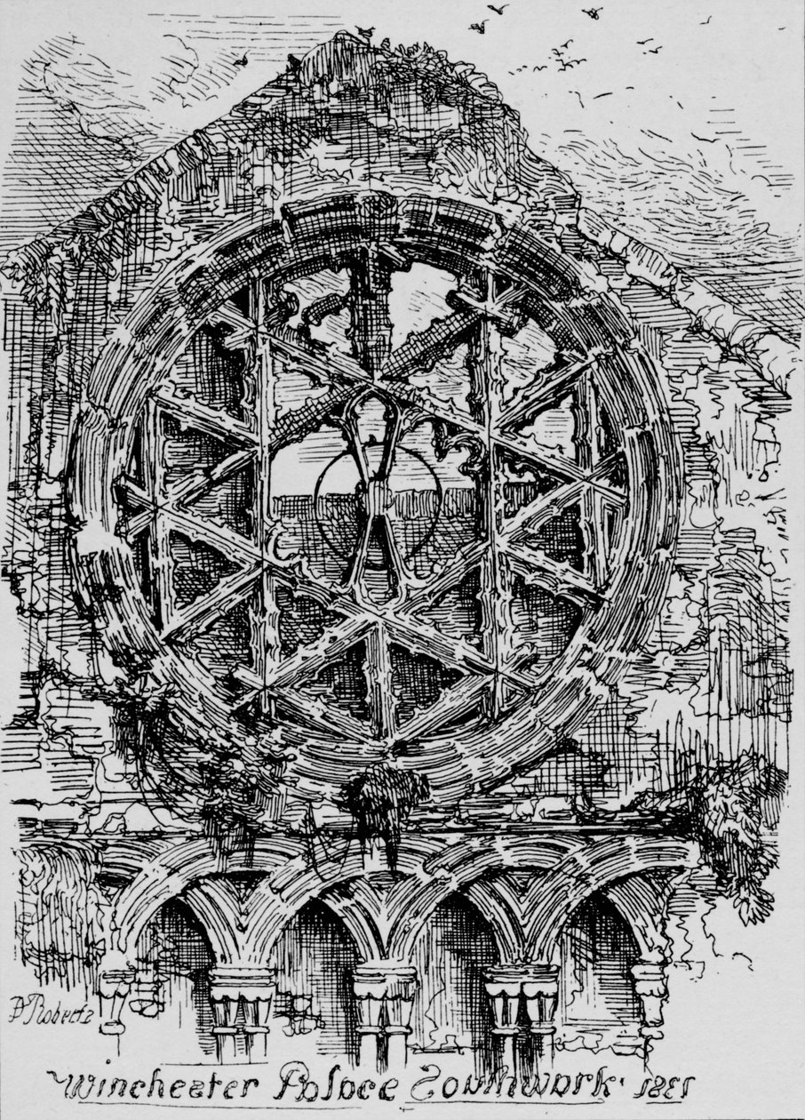 The Circular Window of the Hall of Winchester House, Winchester Palace, Southwark, 1835 by David Roberts