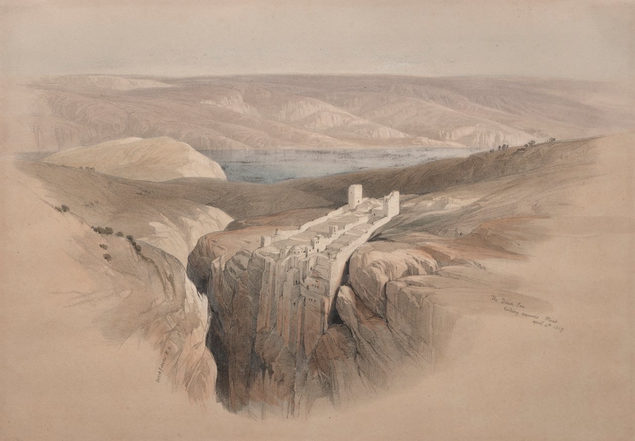 The Dead Sea Looking Towards Moab by David Roberts