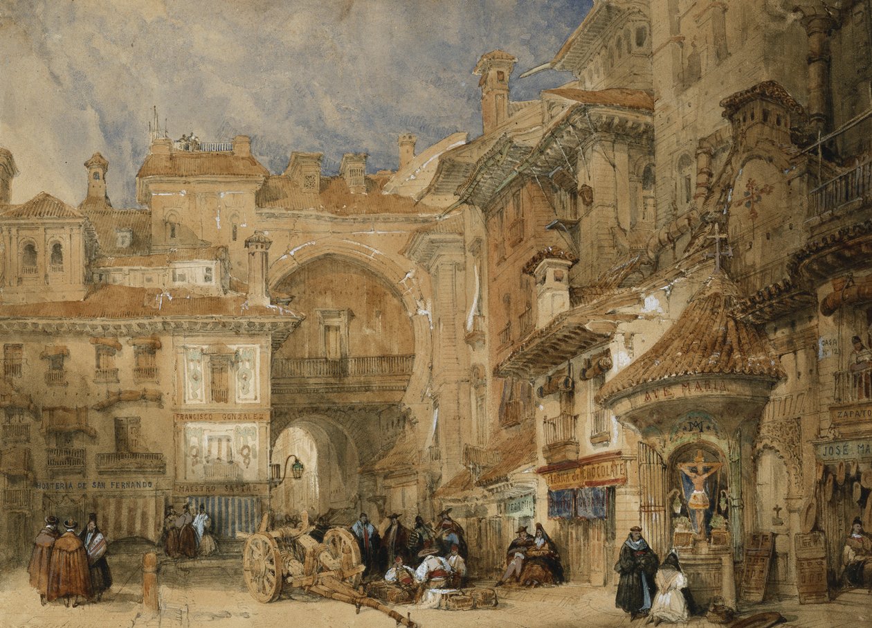 The Gate of the Viva Rambla, Granada, 1834 by David Roberts