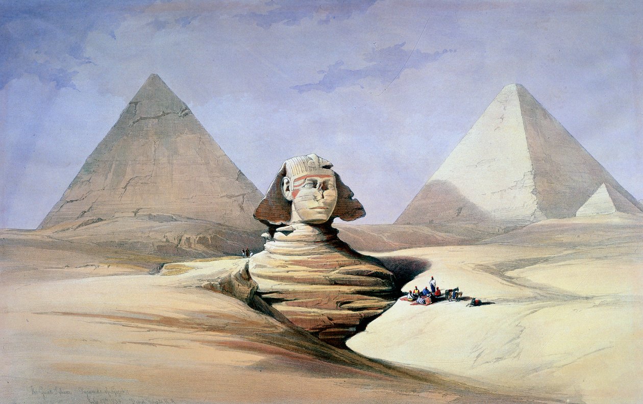 The Great Sphinx and Pyramids at Giza by David Roberts